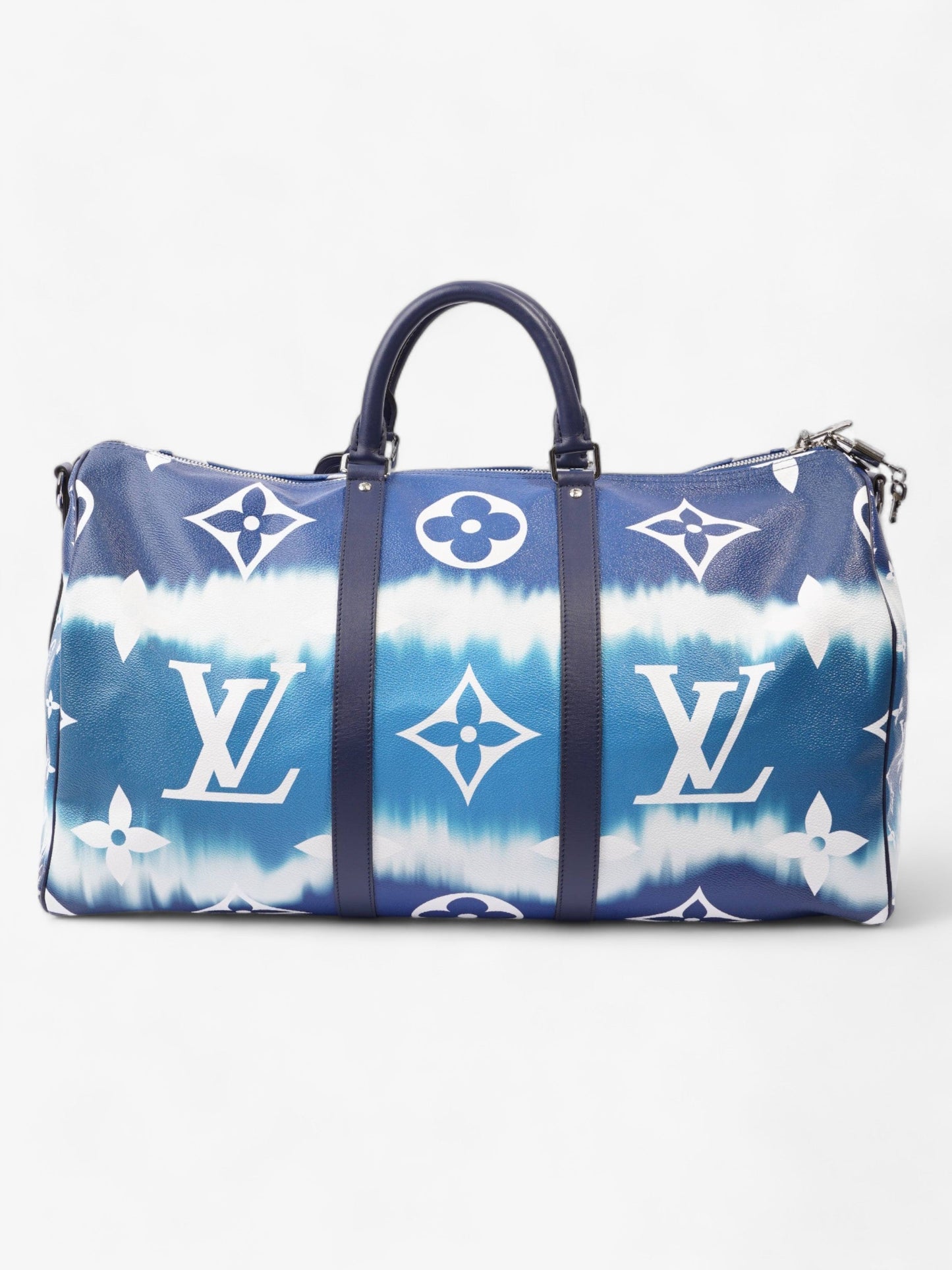 Louis Vuitton Keepall Bandouliere Escale 50 Blue and White Monogram Coated Canvas