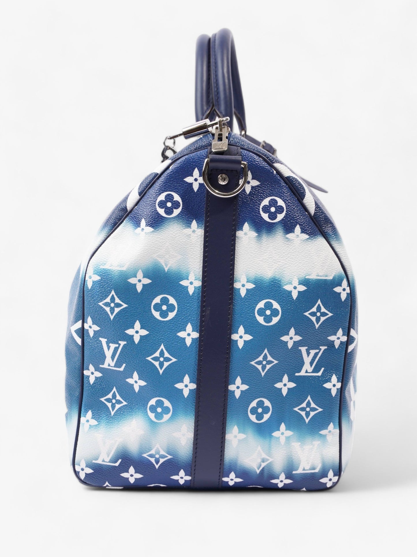 Louis Vuitton Keepall Bandouliere Escale 50 Blue and White Monogram Coated Canvas