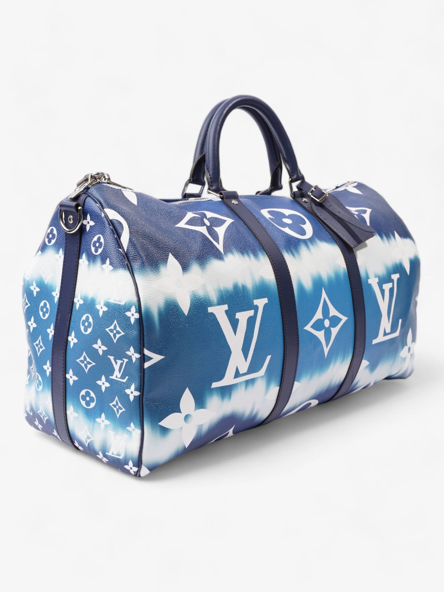 Louis Vuitton Keepall Bandouliere Escale 50 Blue and White Monogram Coated Canvas