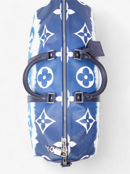 Louis Vuitton Keepall Bandouliere Escale 50 Blue and White Monogram Coated Canvas