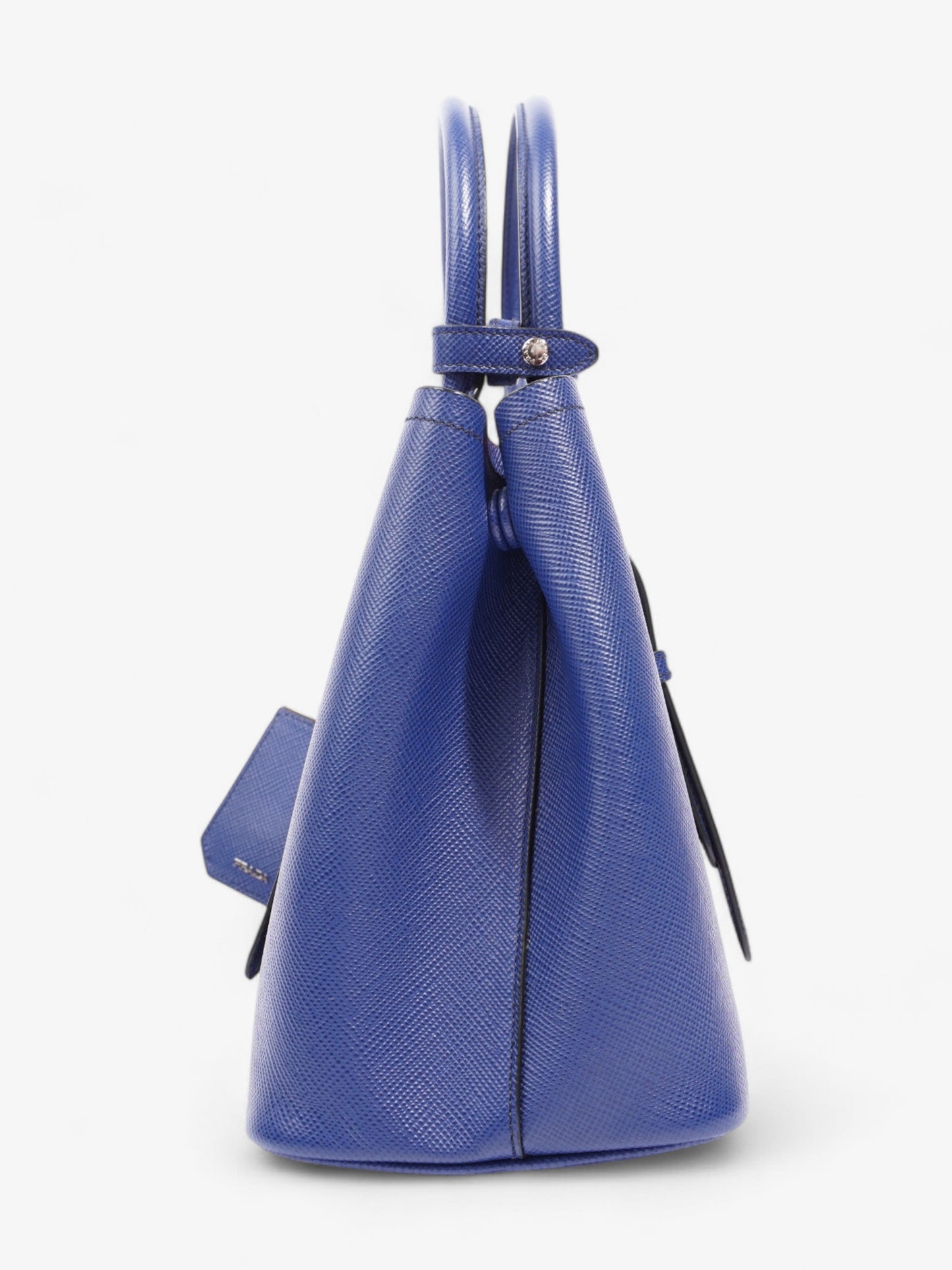 Prada Double Handle Tote Blue Saffiano Leather
