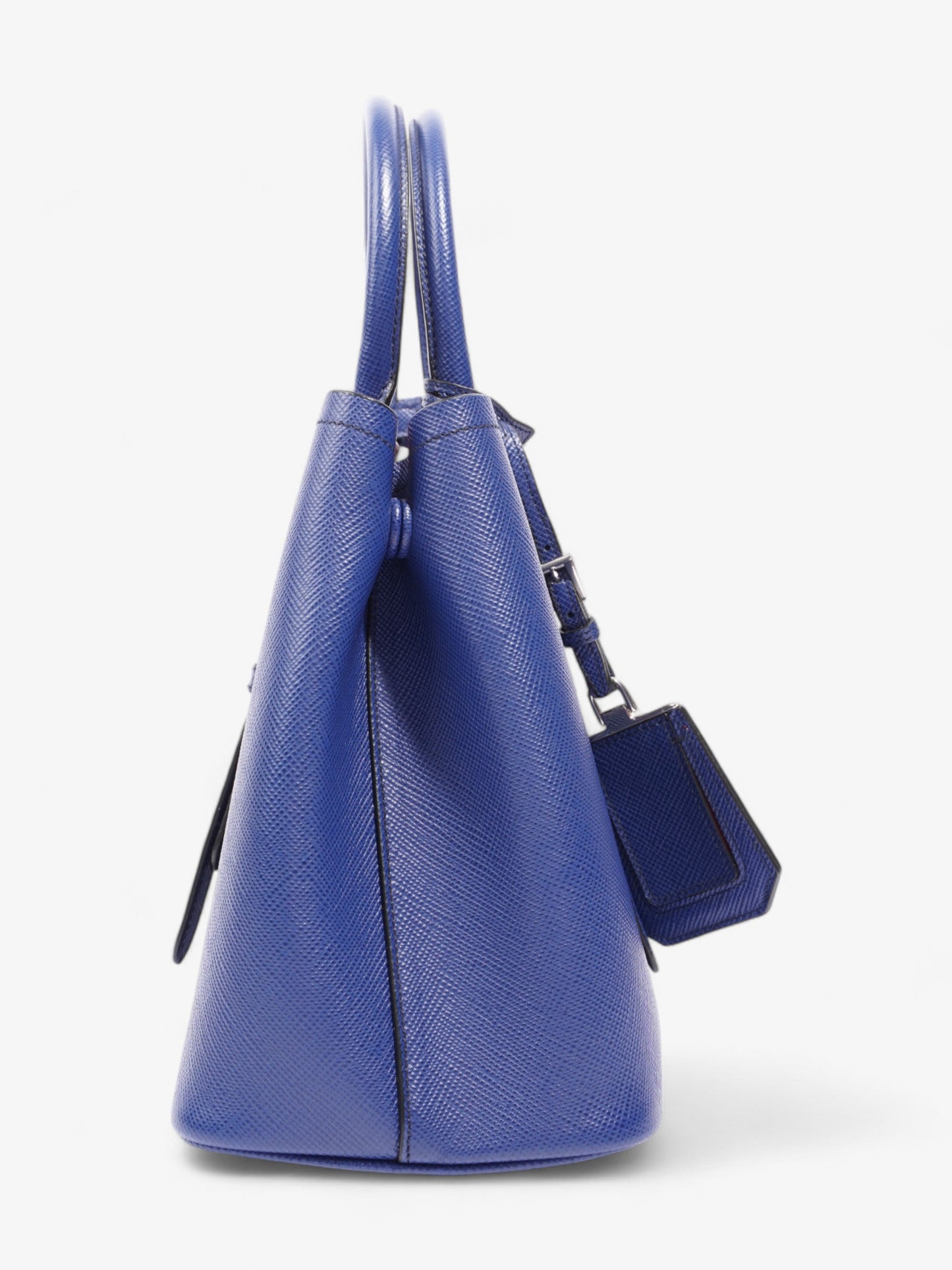 Prada Double Handle Tote Blue Saffiano Leather