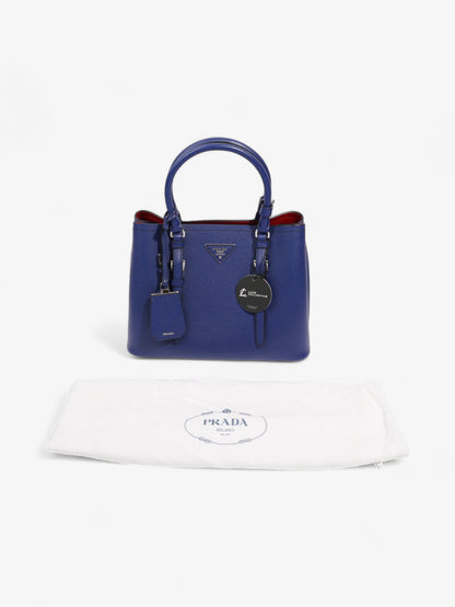Prada Double Handle Tote Blue Saffiano Leather