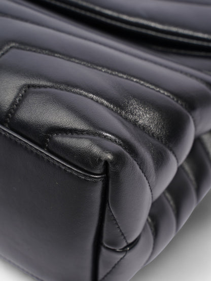 Saint Laurent Lou Lou Black Calfskin Leather Medium