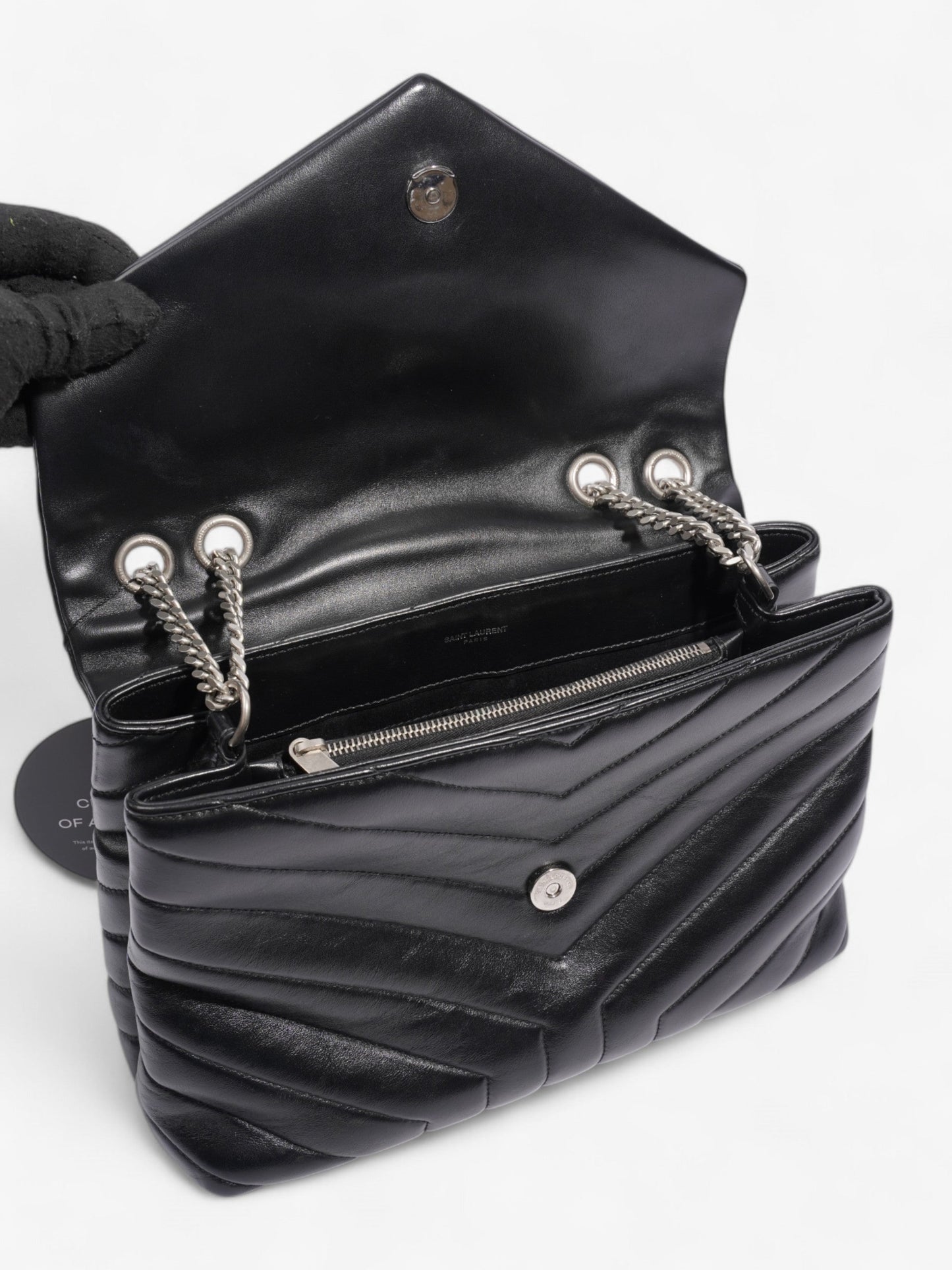 Saint Laurent Lou Lou Black Calfskin Leather Medium