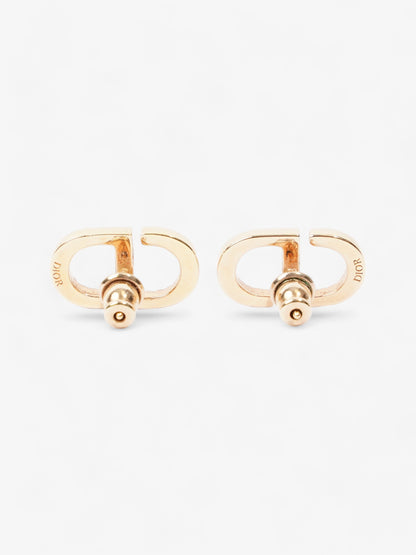Christian Dior Petit CD Stud Earrings with White Crystals Gold Base Metal