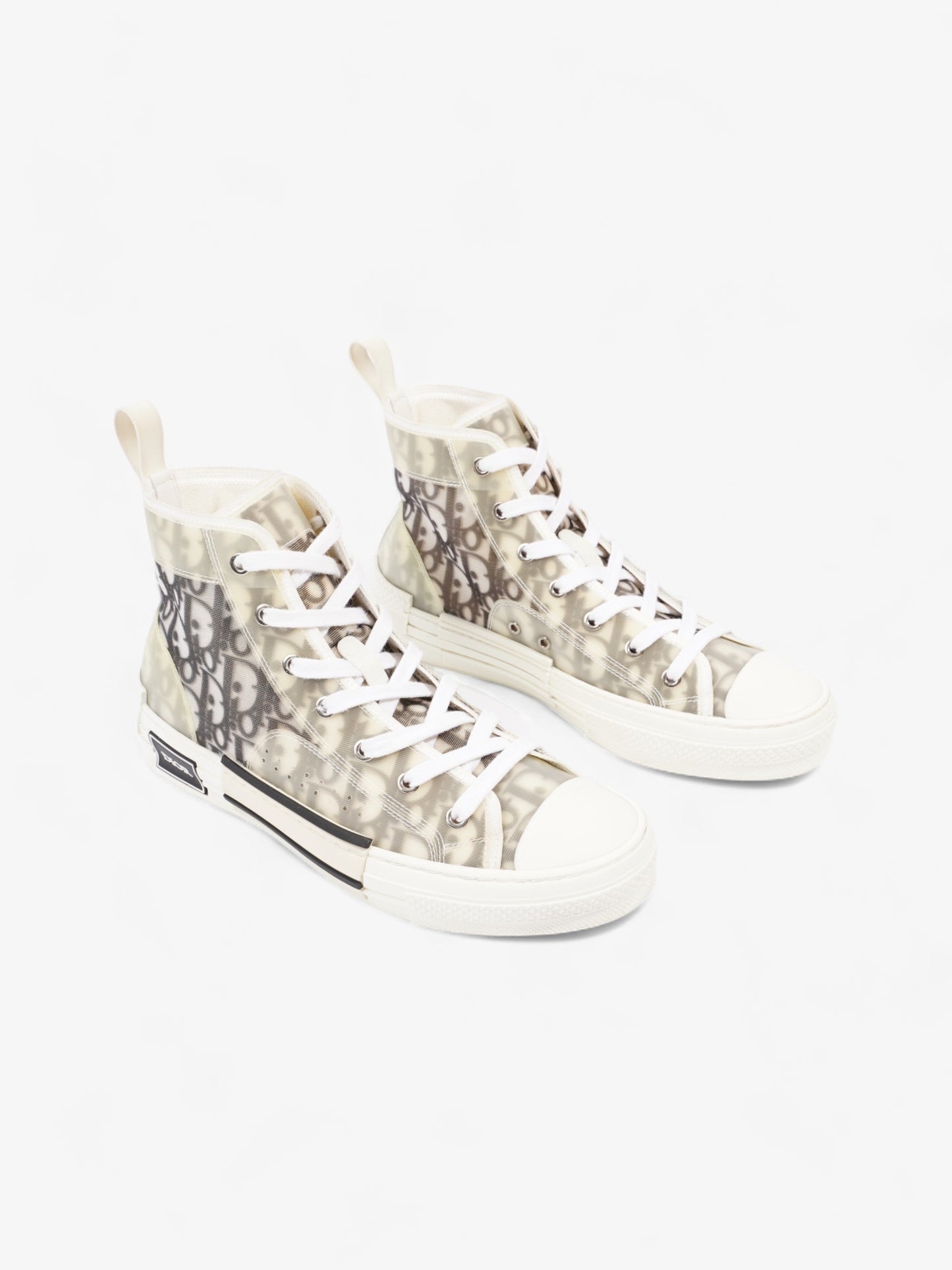 Christian Dior B23 High Top  White / Grey Oblique  Mesh EU 40 UK 7