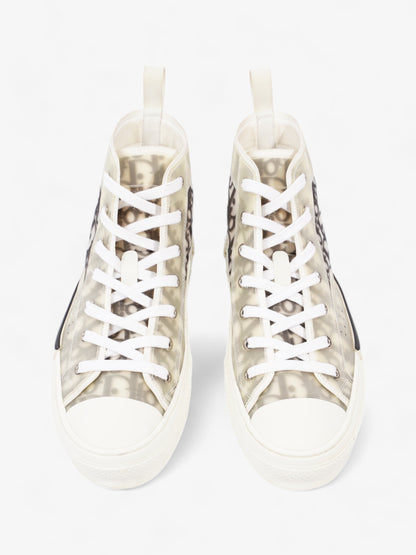 Christian Dior B23 High Top  White / Grey Oblique  Mesh EU 40 UK 7