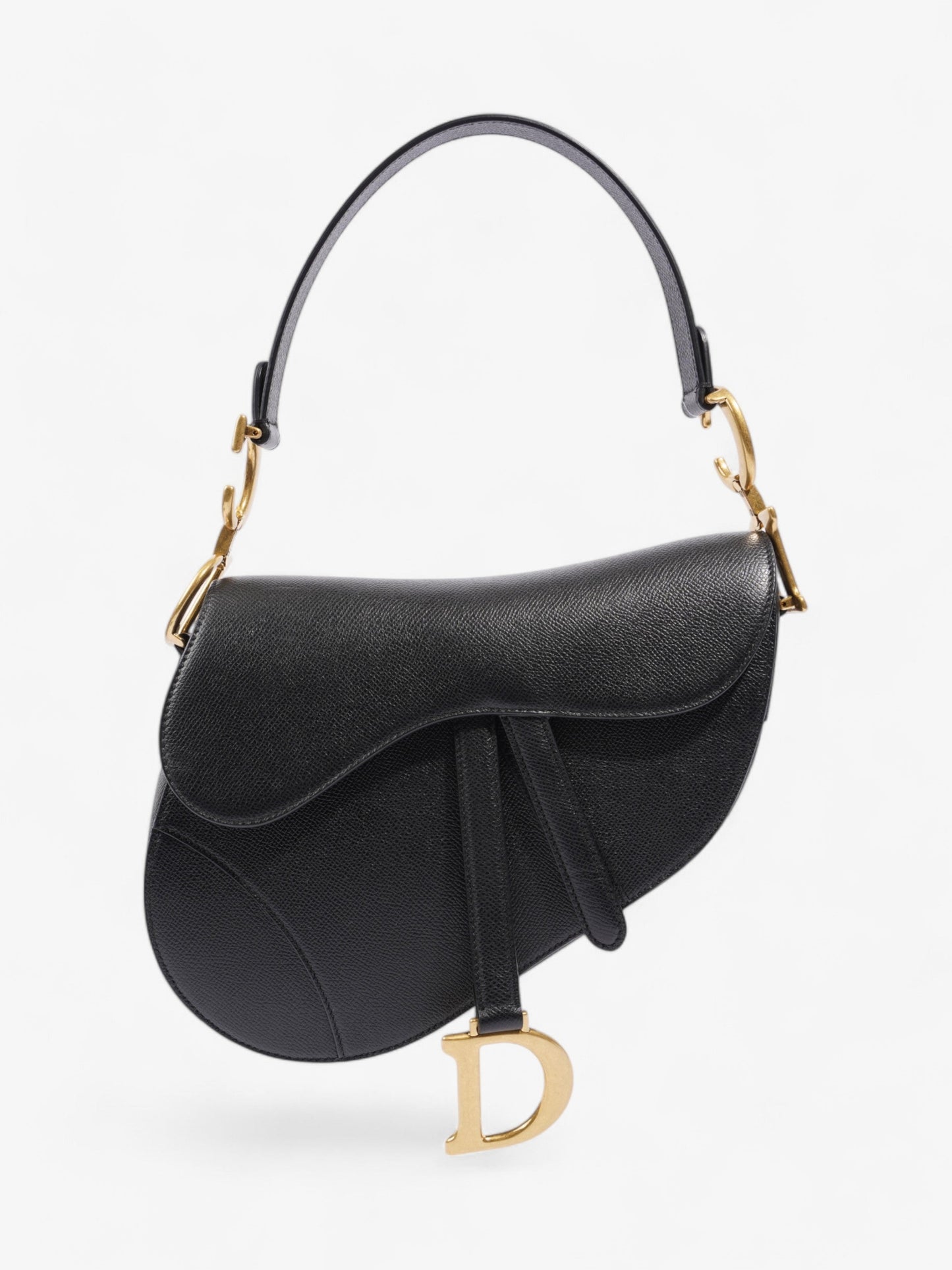 Christian Dior Saddle Bag Black Calfskin Leather