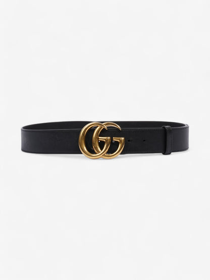 Gucci GG Marmont Wide Belt Black / Gold Leather 80cm / 32"