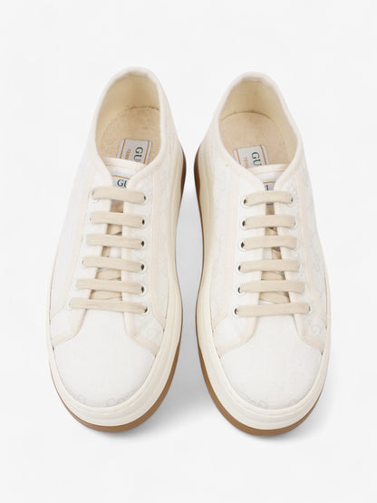Gucci GG Tennis 1977 Platform Sneakers White  / Cream Canvas EU 41 UK 7