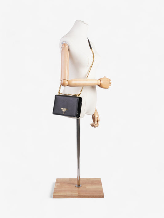 Prada Flap Crossbody Bag Black Saffiano Leather