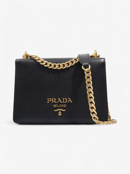 Prada Flap Crossbody Bag Black Saffiano Leather