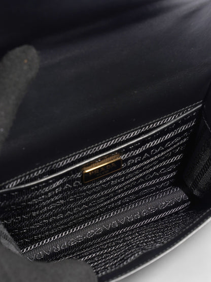 Prada Flap Crossbody Bag Black Saffiano Leather