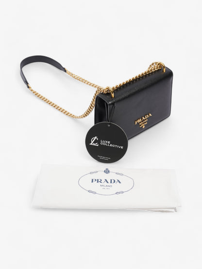 Prada Flap Crossbody Bag Black Saffiano Leather