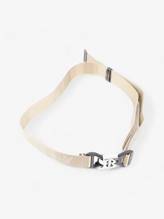 Burberry TB Sport Clip Belt Beige / Black Canvas 100cm 40"