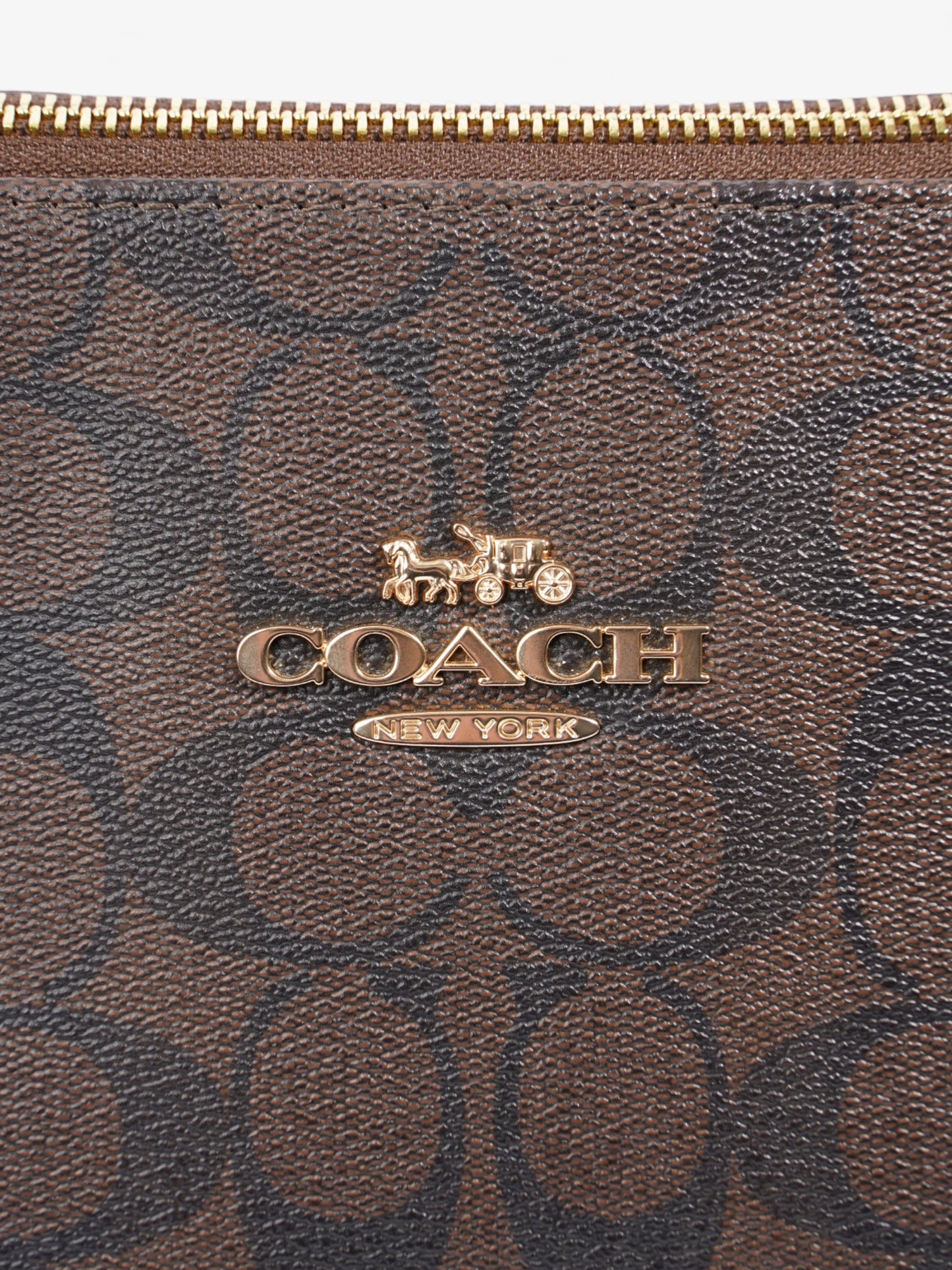 Coach Signature Tote Brown Leather