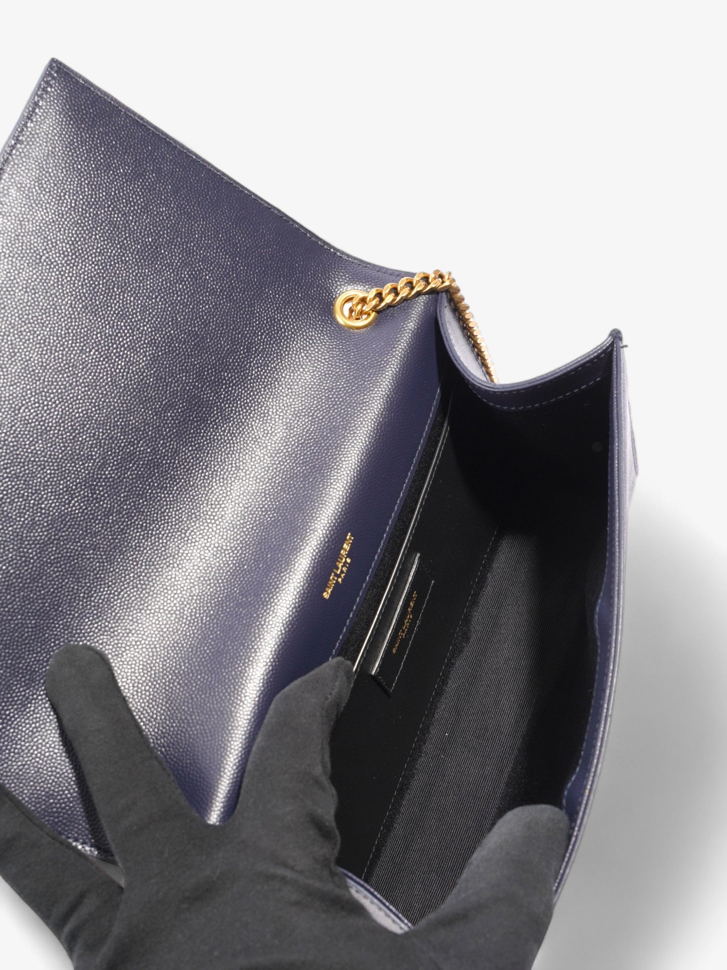 Saint Laurent Kate Navy Blue Leather Medium