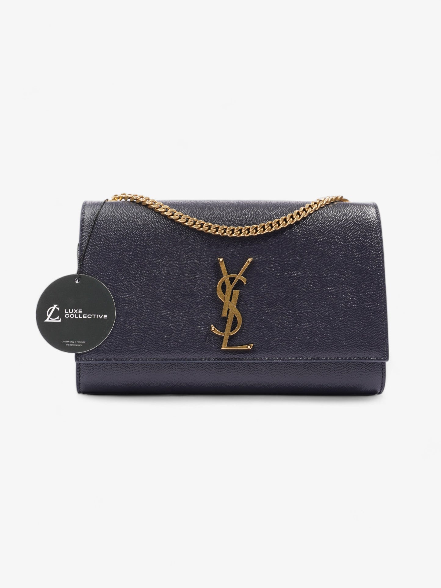 Saint Laurent Kate Navy Blue Leather Medium