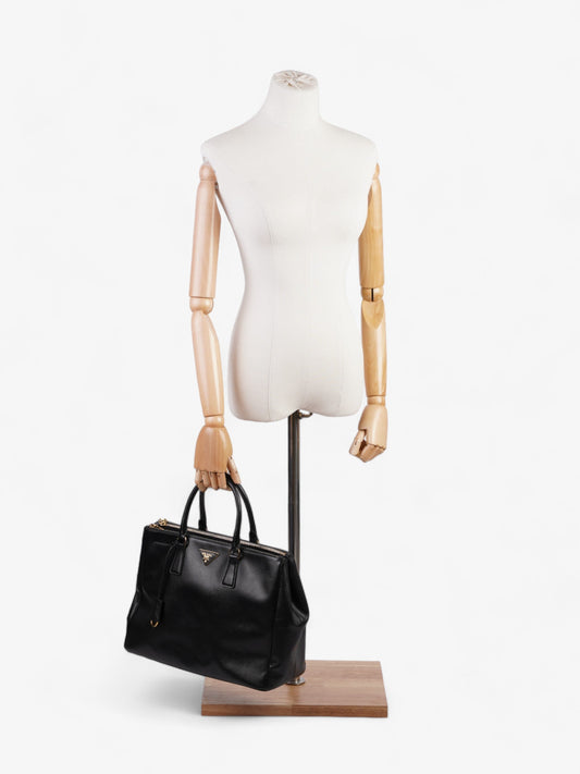 Prada Galleria Double Zip Tote Black Saffiano Leather