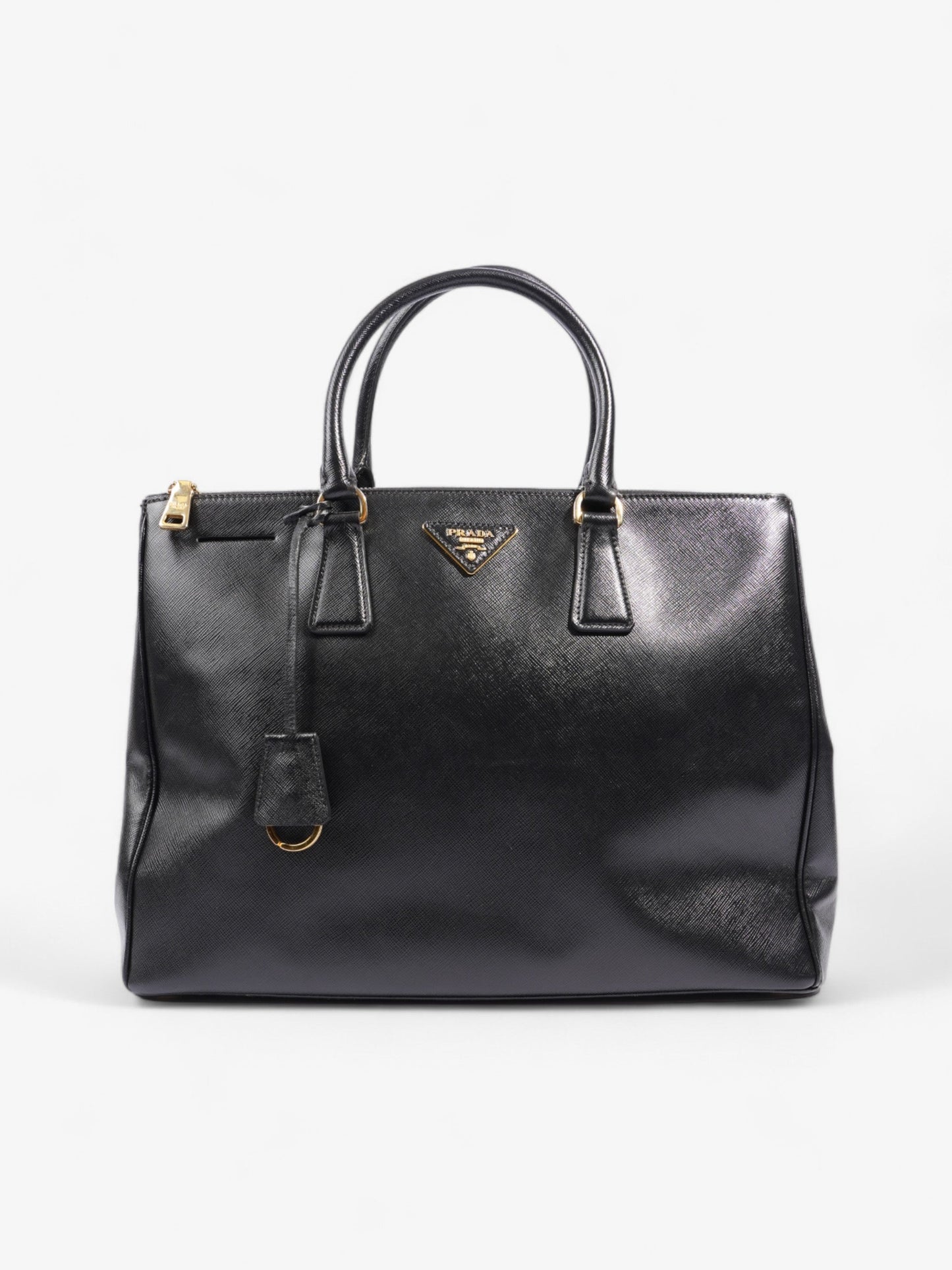 Prada Galleria Double Zip Tote Black Saffiano Leather