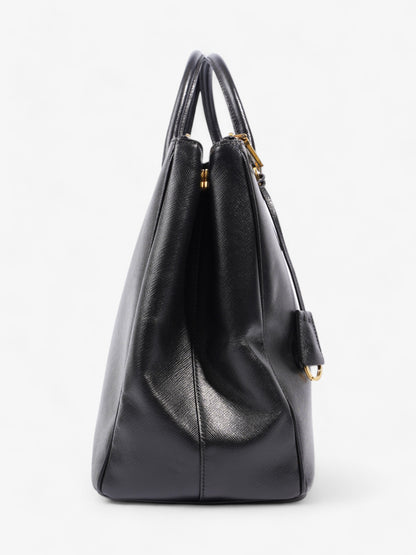 Prada Galleria Double Zip Tote Black Saffiano Leather