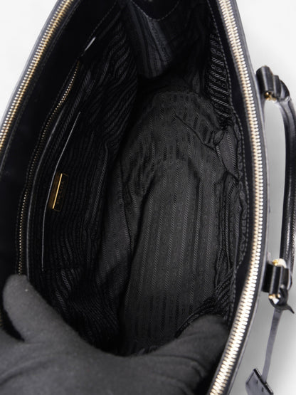 Prada Galleria Double Zip Tote Black Saffiano Leather