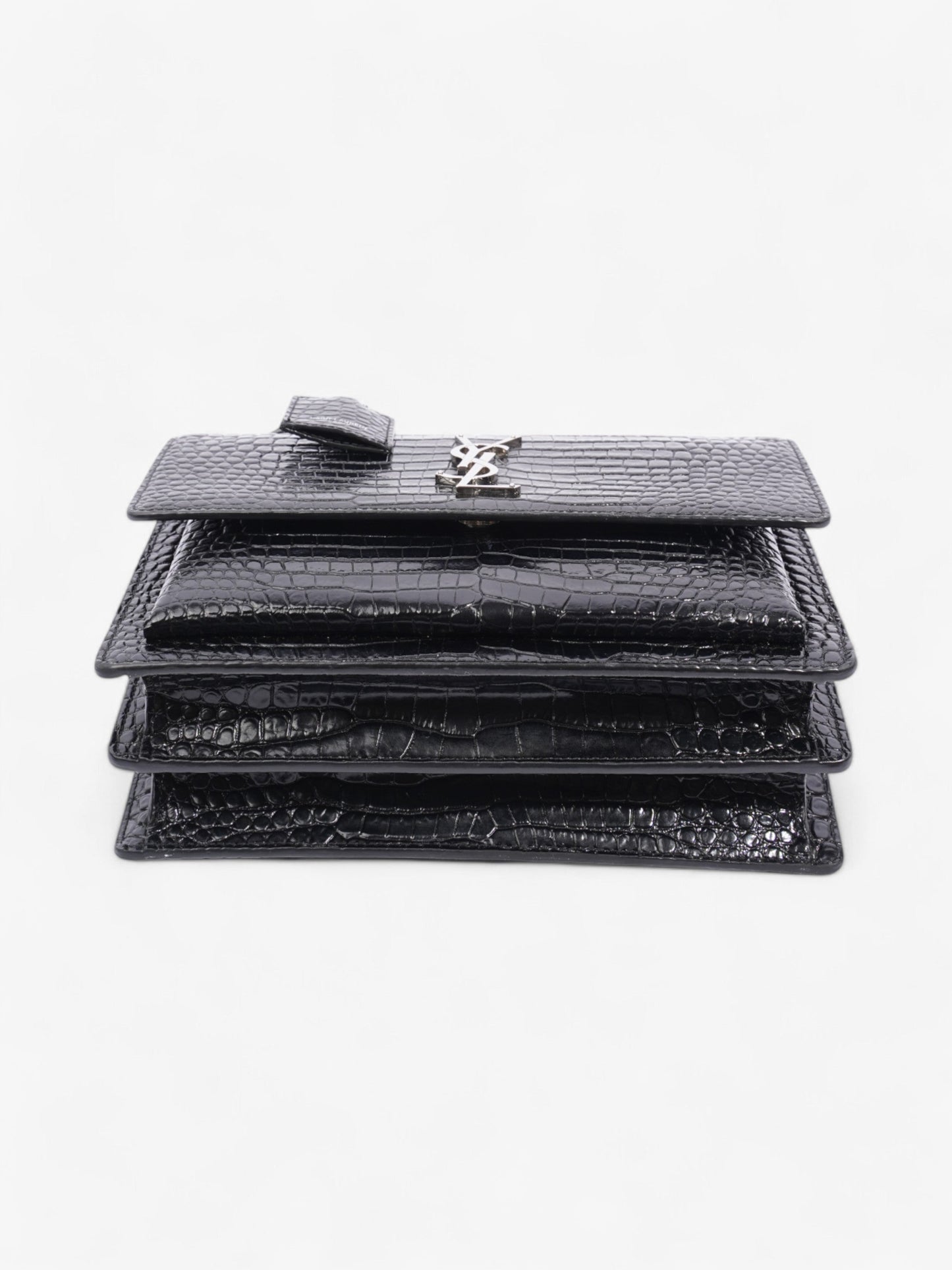 Saint Laurent Sunset Black Embossed Leather Medium