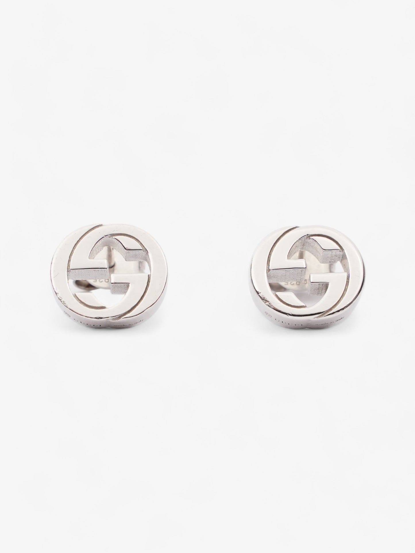 Gucci Interlocking Earrings Silver Silver Sterling