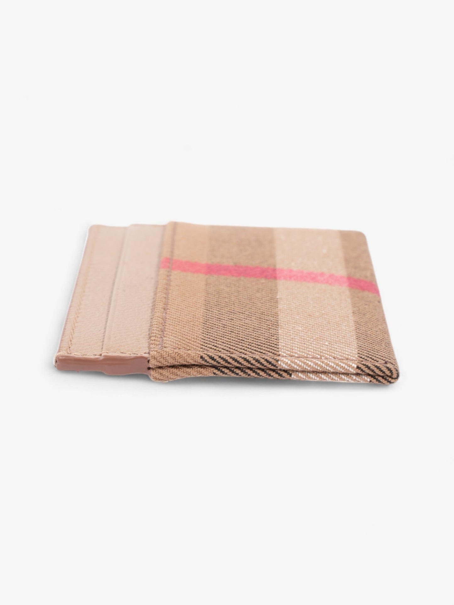 Burberry Check Card Case Chestnut Brown / House Check Cotton