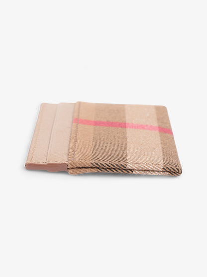 Burberry Check Card Case Chestnut Brown / House Check Cotton