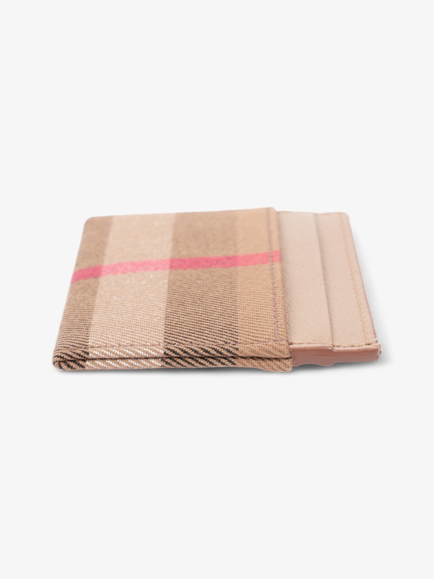 Burberry Check Card Case Chestnut Brown / House Check Cotton