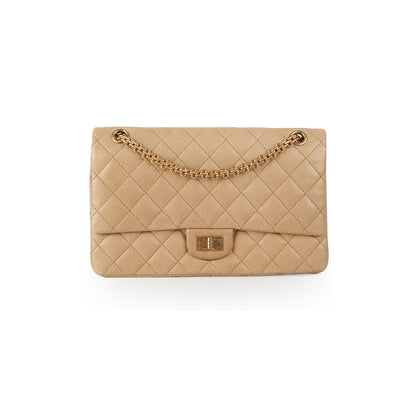 Chanel 2.55 Reissue 227 Caviar Beige with Olive Undertone