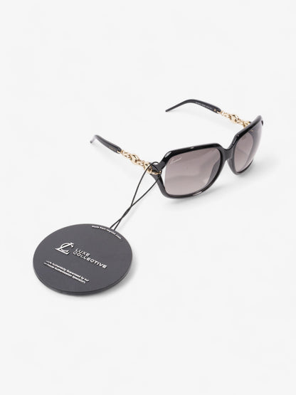 Gucci Chain Sunglasses Black / Gold Acetate 115mm
