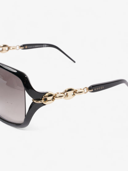 Gucci Chain Sunglasses Black / Gold Acetate 115mm