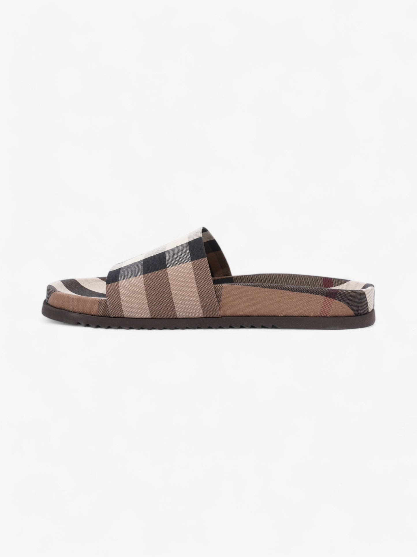 Burberry Checkered Sliders Brown / White / Black Canvas EU 43 UK 9