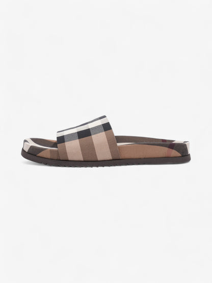 Burberry Checkered Sliders Brown / White / Black Canvas EU 43 UK 9