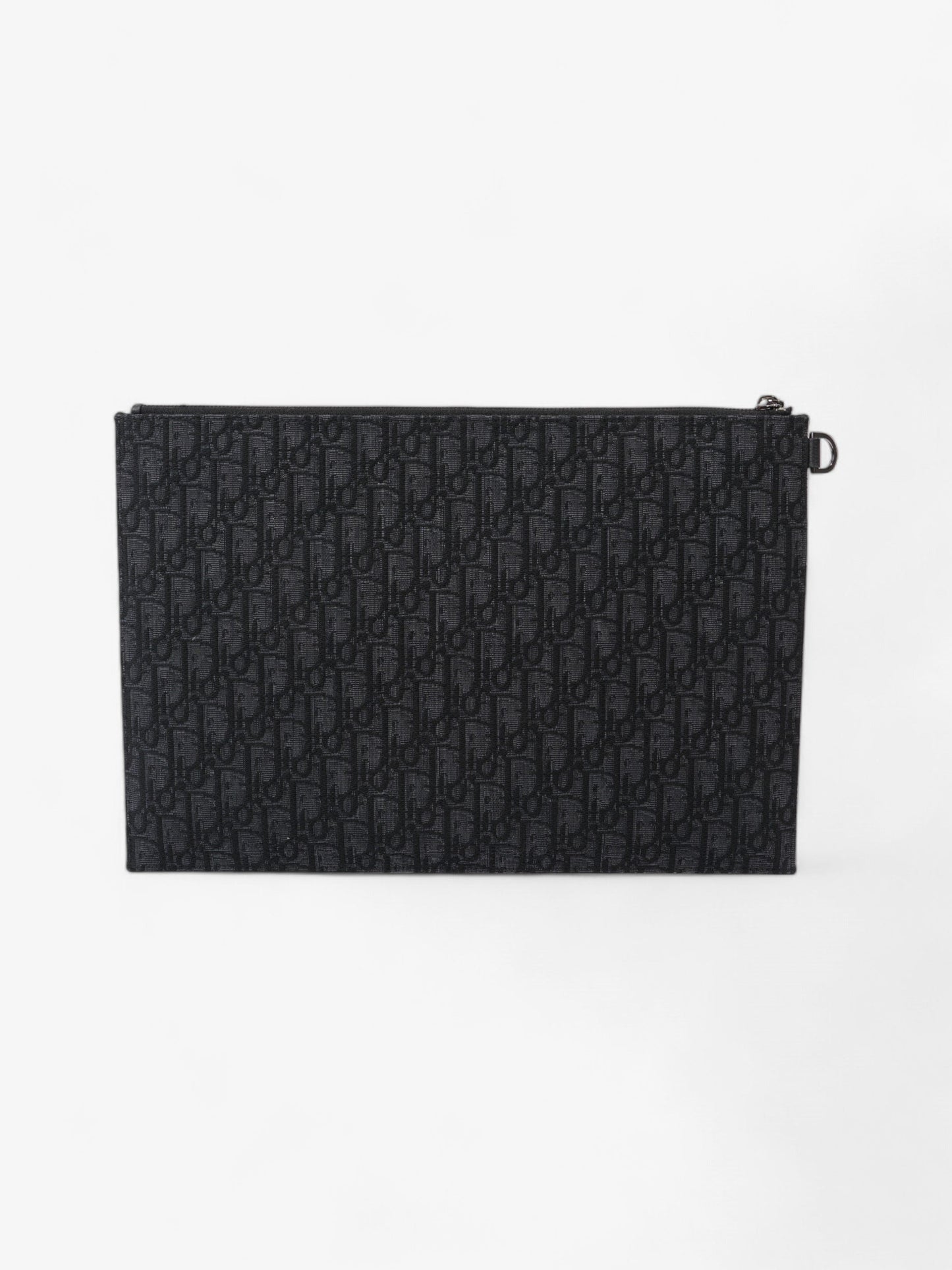 Christian Dior A4 Pouch Black Oblique Cotton