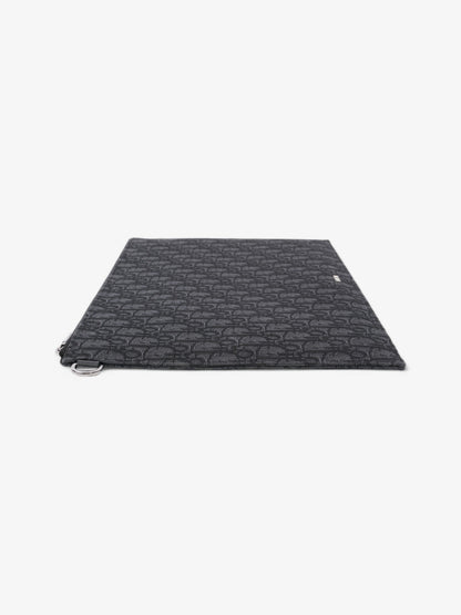 Christian Dior A4 Pouch Black Oblique Cotton