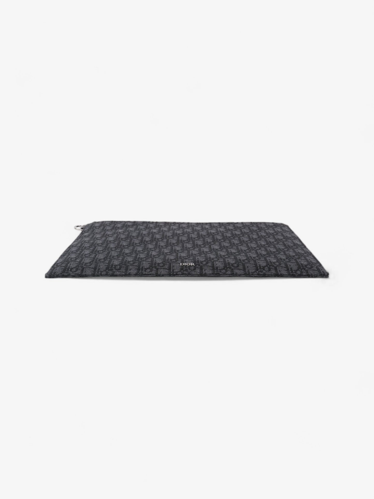 Christian Dior A4 Pouch Black Oblique Cotton