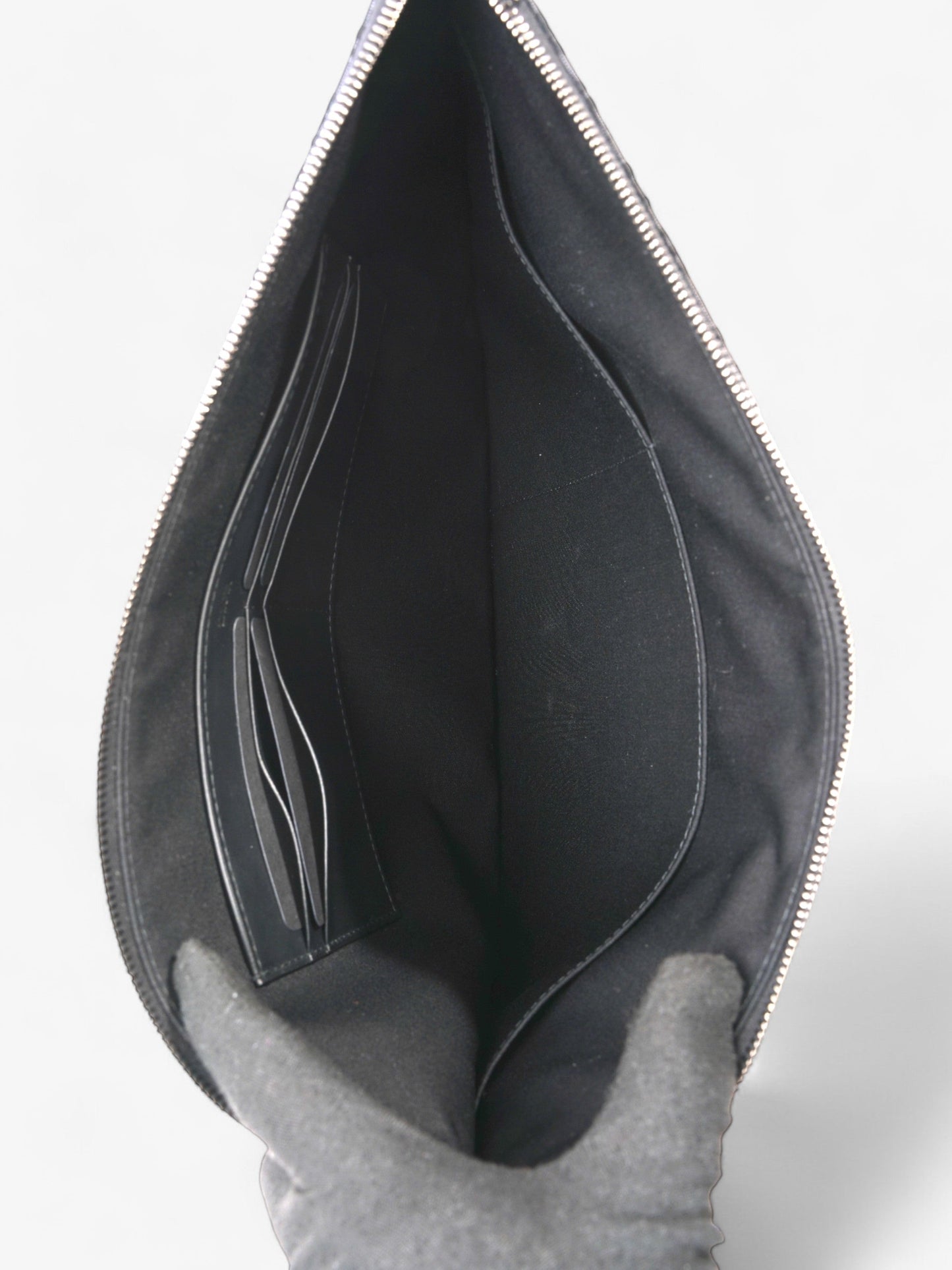 Christian Dior A4 Pouch Black Oblique Cotton