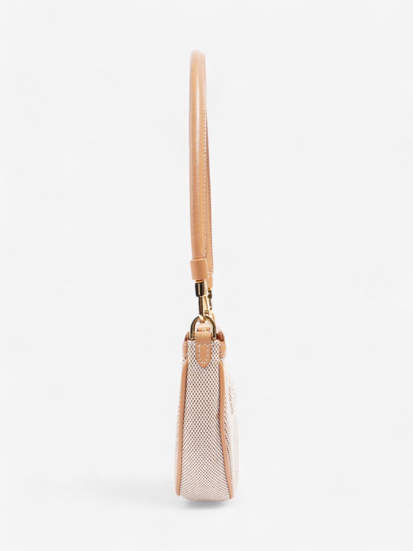 Burberry Olympia Logo Shoulder Bag Beige Cotton