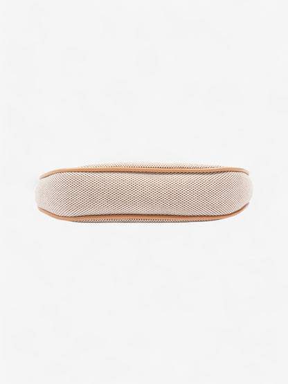 Burberry Olympia Logo Shoulder Bag Beige Cotton