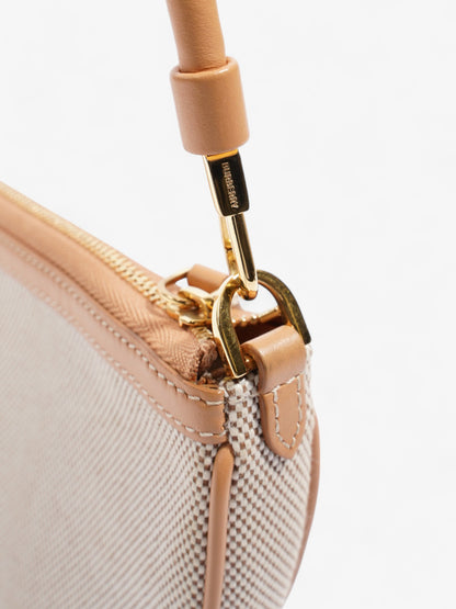 Burberry Olympia Logo Shoulder Bag Beige Cotton