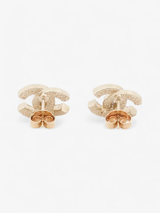 Chanel Rhinestone CC Logo Earring Gold Base Metal