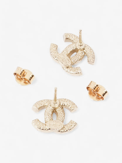 Chanel Rhinestone CC Logo Earring Gold Base Metal