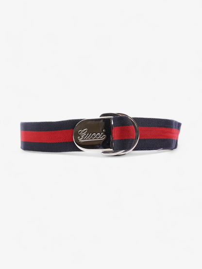 Gucci Stripe Buckle Belt Red / Navy Canvas 100cm 40"