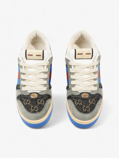 Gucci Screener Sneakers Black Monogram  / Grey / Blue Canvas EU 41 UK 7