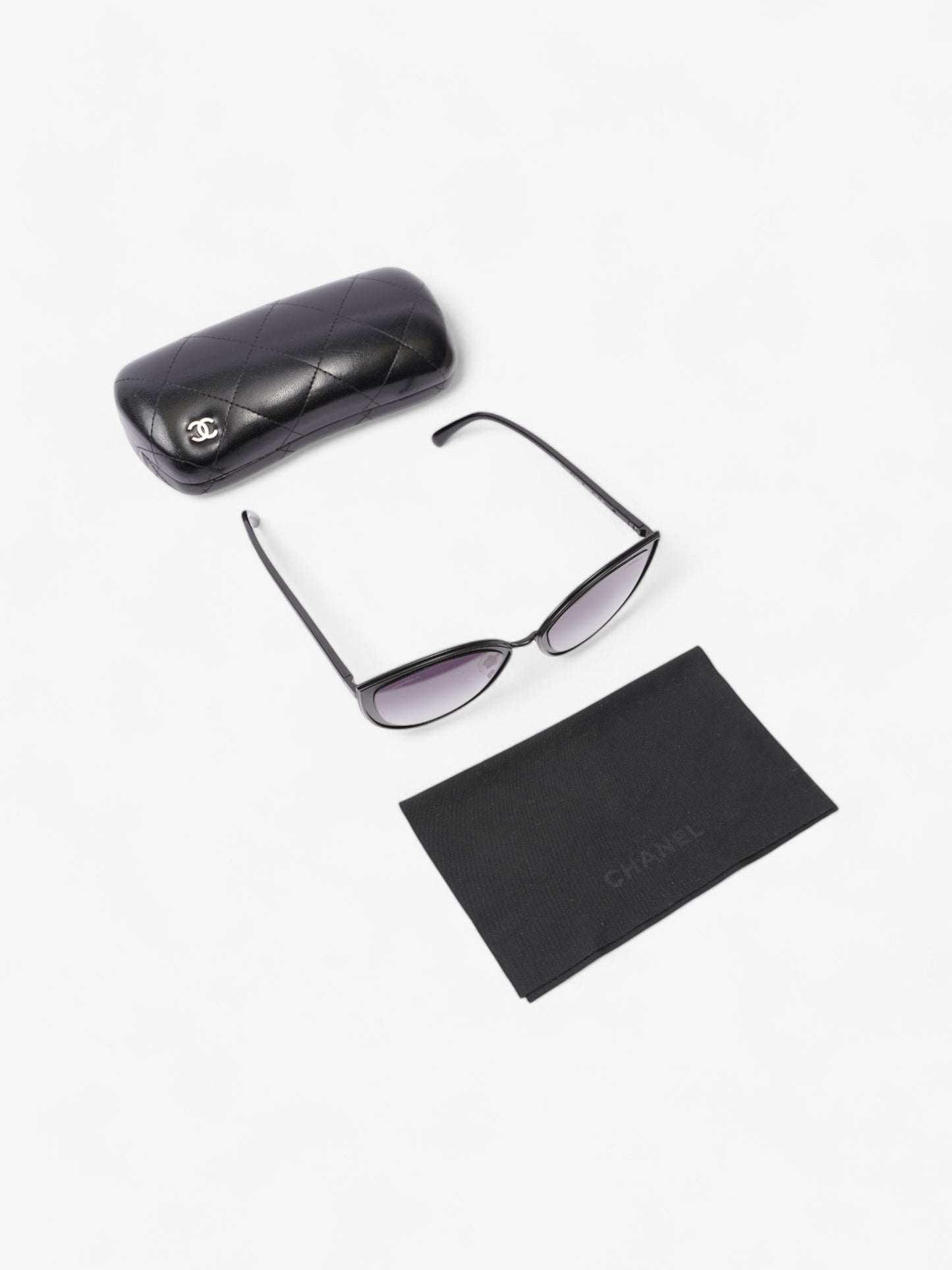 Chanel Cat-Eye Sunglasses Black Acetate 140mm