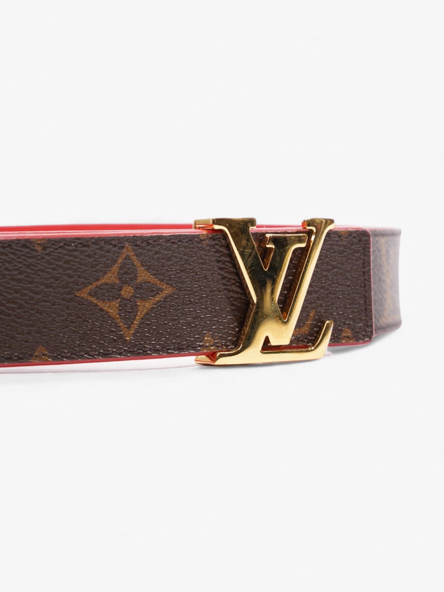 Louis Vuitton LV Initials Reversible Belt Monogram / Red Coated Canvas 75cm 30"